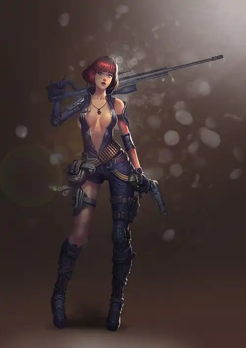 游戏人物# #狙击手# #女兵