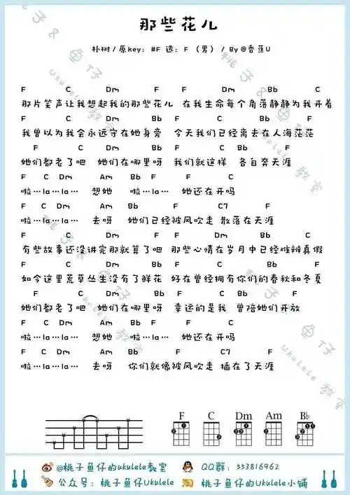 那些花儿尤克里里谱-朴树 有些故事还没讲完那就算了吧1