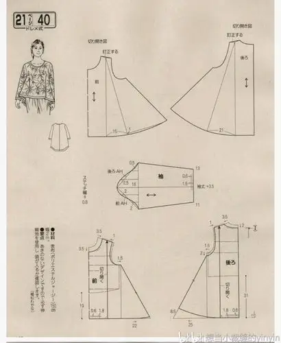 分享一些女士上衣衬衫裁剪图图纸