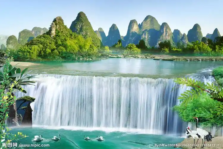 山水风景画自然风光图片