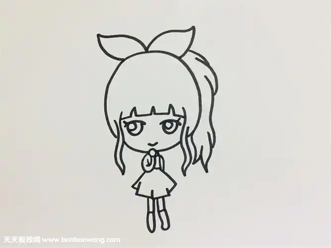 女生马尾简笔画