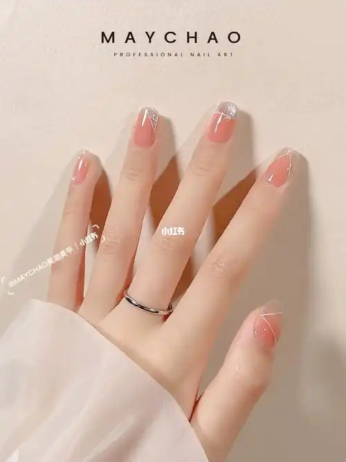 冰晶蜜桃ins美甲显白嫩嘟嘟气质美甲