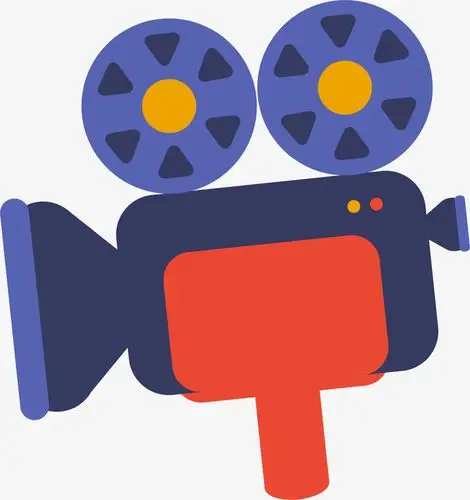 蓝色卡通电影放映机免抠素材免费下载_觅元素51yuansu.com