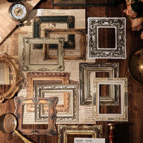 欧式古典装帧镂空复古拼贴卡贴纸巴洛克风相边框手帐diy拼贴素材