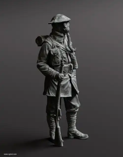 二战生化兵_cg插画_绘画艺术-摩尔网cgmol