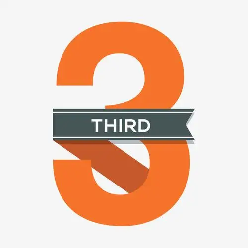 橙黑色丝带数字3