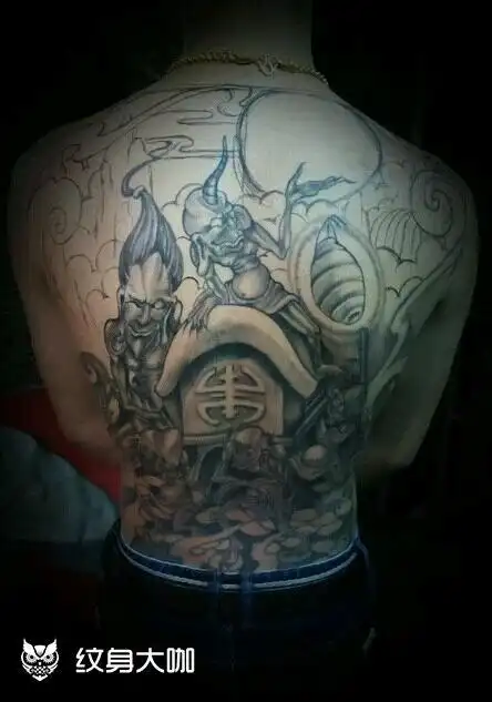 五鬼运财,_纹身图案手稿图片_亮子的纹身作品集