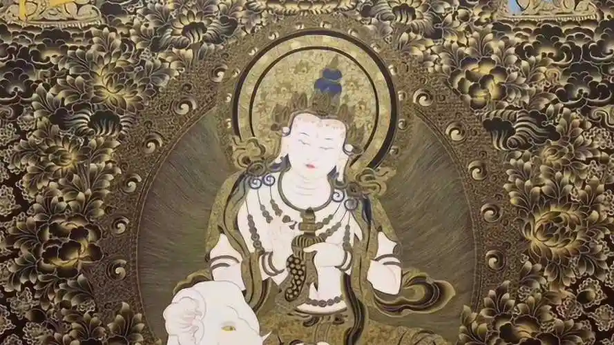 唐卡《普贤菩萨》,祈福大家福如东海,心随所愿