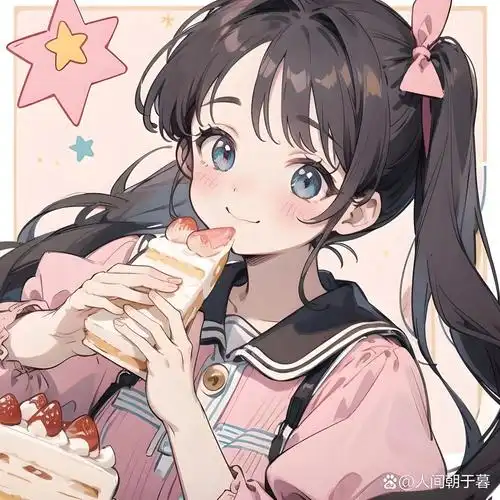 甜美系头像|双马尾·蛋糕·女孩