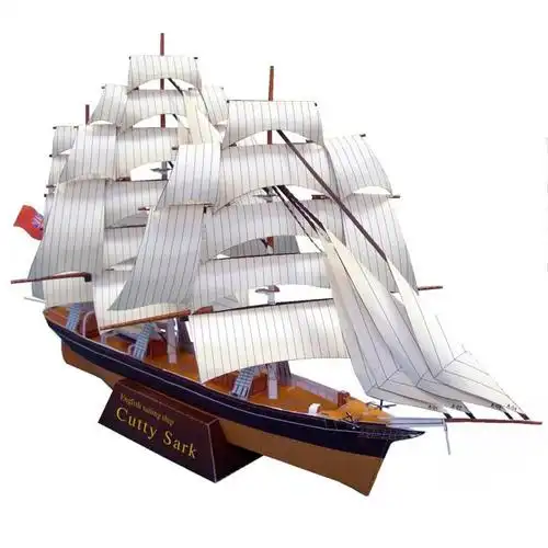 航海黑珍珠帆船图纸diy手工折纸3d纸模立体其他类型纸模