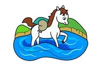 小马过河简笔画画法