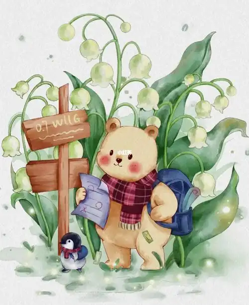 临摹自@鱼小沫插画(已开课) 圆润的小熊上色没有水彩的感觉#小熊