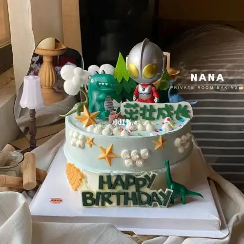 石狮蛋糕奥特曼打怪兽小男孩男生生日蛋糕