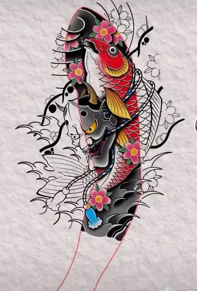 运气交给锦鲤,#tattoo #乌鲁木齐纹身 #纹身图案手稿 - 抖音