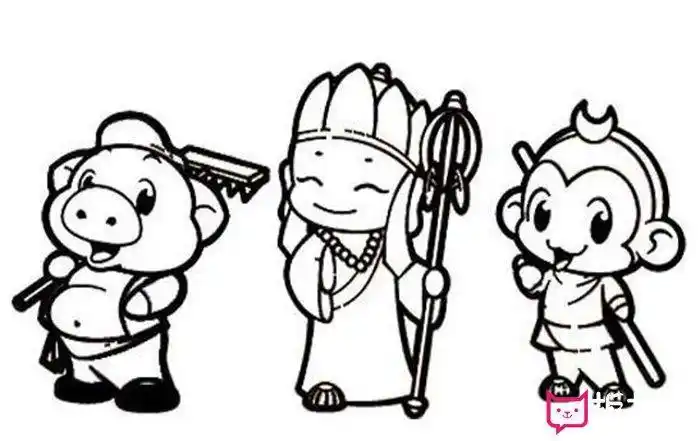 西游记唐僧师徒简笔画西游记师徒四人简笔画q版西游记师徒四人简笔画