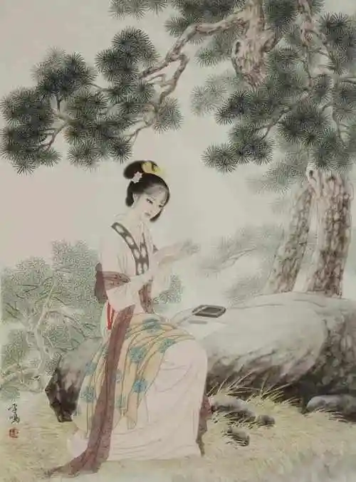 国画名家作品选:李鸣工笔仕女画欣赏(图片来自网上)