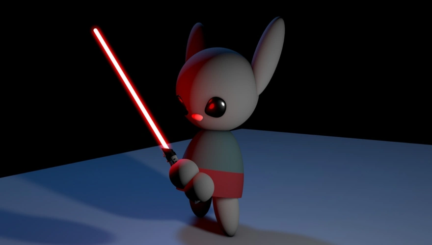 光剑兔子杀手rabbitkiller卡通人物角色cinema4d模型含灯效