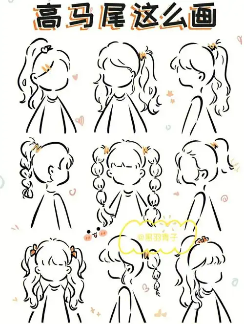 爱爱的高马尾女孩,简单实用,点个赞呗##画画  #我是原创插画师  #手帐