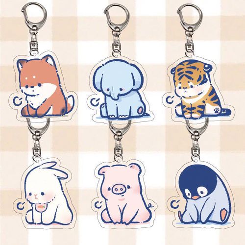 叹气小动物狐狸钥匙扣书包挂件卡通萌萌可爱创意挂饰网红生日