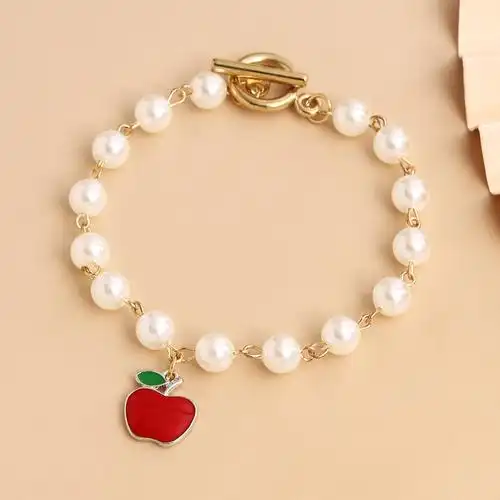 苹果珍珠手链ins小众设计小清新时尚简约个性手串手环饰品女批发