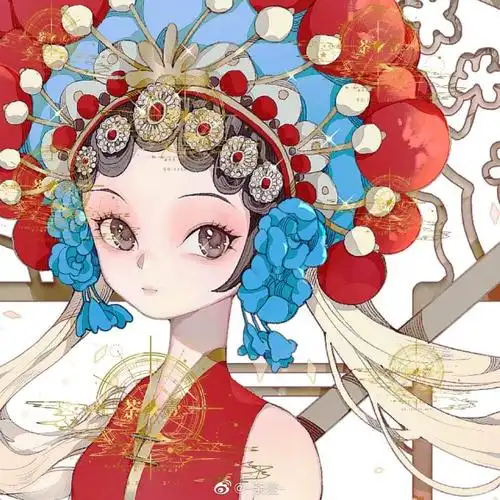 一组京剧花旦手绘水彩步骤图京剧花旦