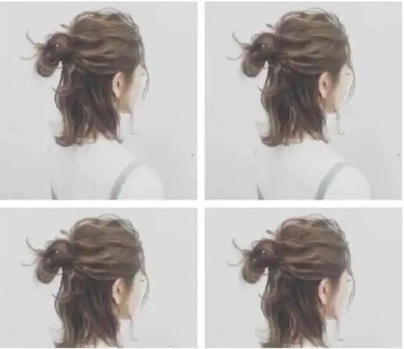 齐肩短发怎么扎好看短发留长尴尬期做个半扎发