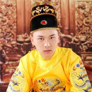 蟒袍 皇上古装 明朝皇帝龙袍男套装 明制汉服刺绣黄袍中国风王爷服装