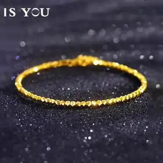 是你黄金蹦迪金珠手链女新款转运珠999足金手饰七夕生日礼物送女友s扣