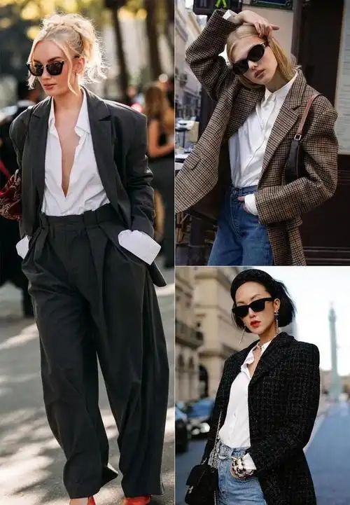 凯特温斯莱特穿黑色西装搭配白色衬衫干练又帅气尽显个性风