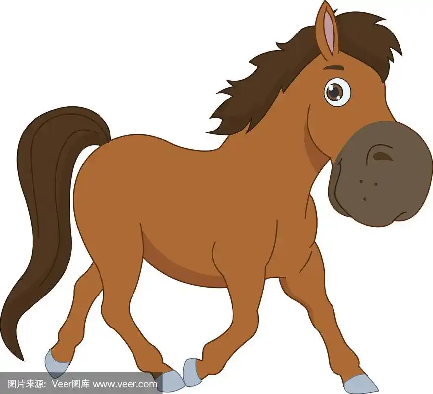 矢量插图的卡通马