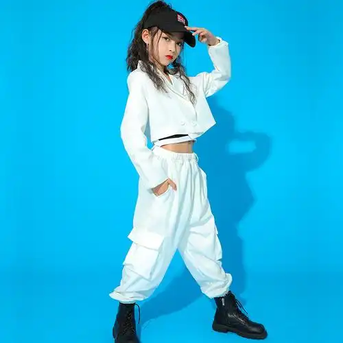 女童爵士舞服装帅气西装街舞演出服套装少儿嘻哈儿童演出服