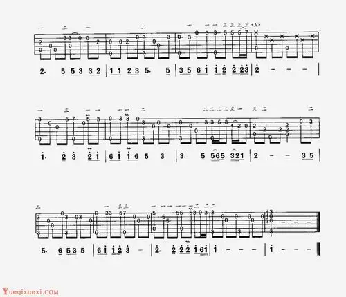 中外吉他名曲北国之春六线谱吉他曲谱