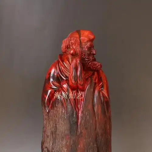 达摩悟道小叶紫檀摆件天然 随形雕刻木雕红木工艺品达摩祖师