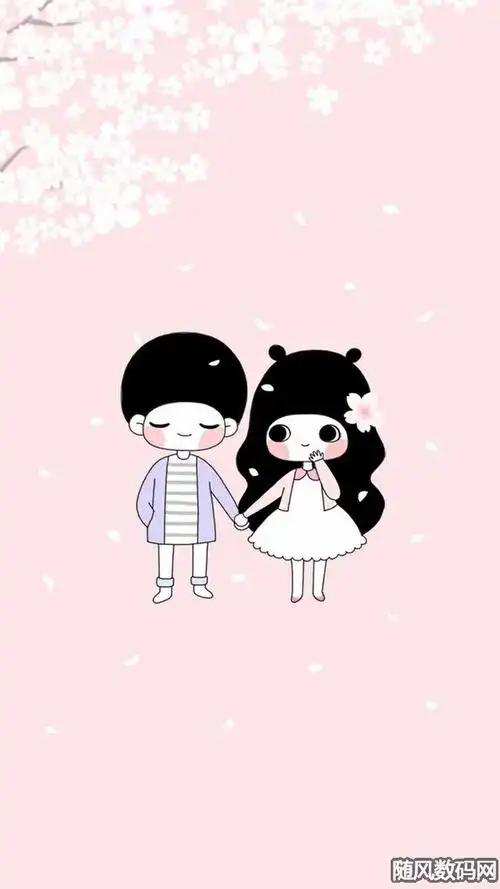 iphone手机壁纸图片 | 可爱卡通温馨情侣,这样的壁纸只适合情侣