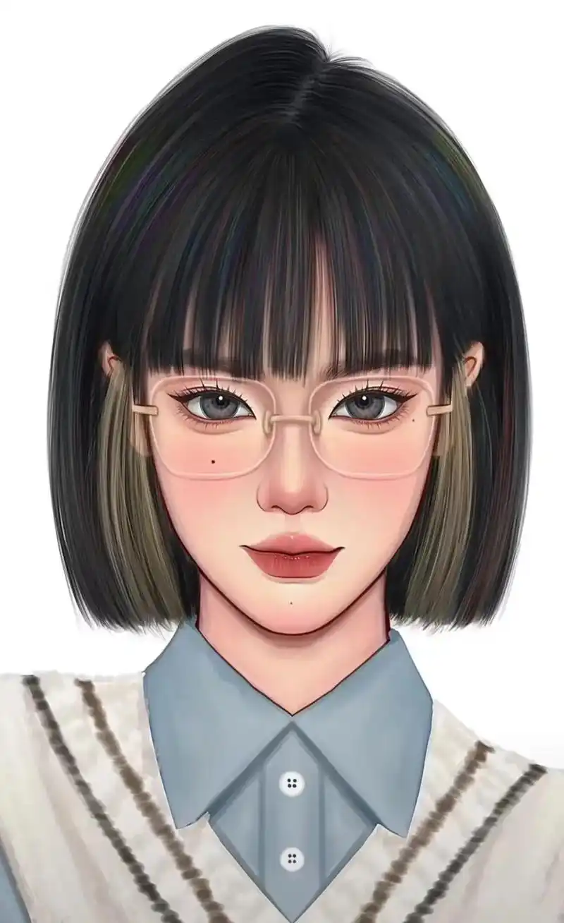 我的漫画脸 #短发姑娘最迷人 #染头发颜色推荐 #质感染发 - 抖音