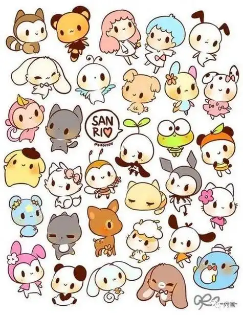 手手绘q版小动物简笔画