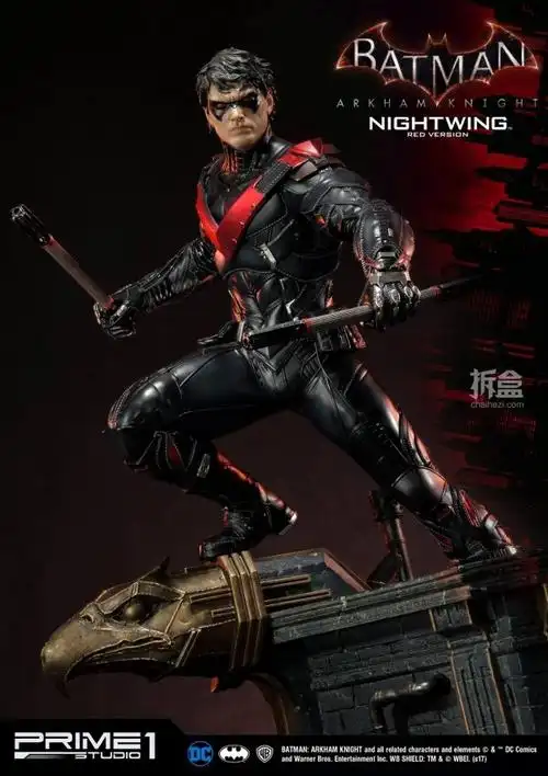 prime1studio蝙蝠侠阿卡姆骑士nightwing夜翼27寸全身像红色版