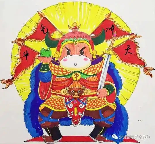 课程|《牛气冲天》年画