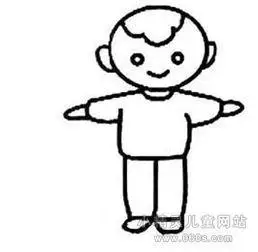 小男孩简笔画站着