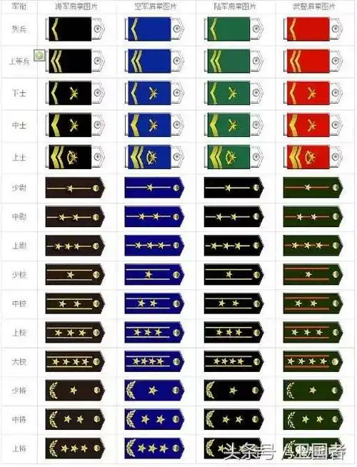 一张图教你区分军人的军衔和级别军衔等级肩章级别介绍