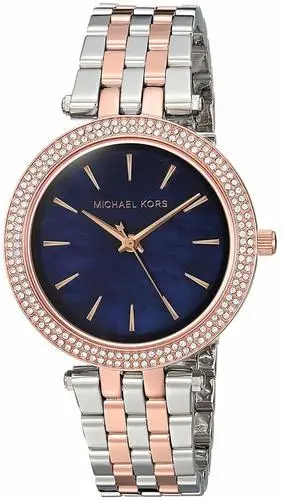 michael kors mk 圆表盘lauryn钢带女石英手表 33mm表盘