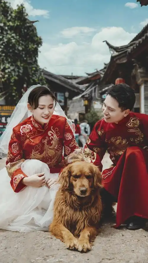 束河古镇 中式 唐装 秀禾 丽江特色婚纱照 国家4a级景区 丽江格度旅拍