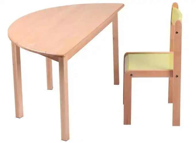 实木儿童餐桌 半圆写字桌 电脑桌
