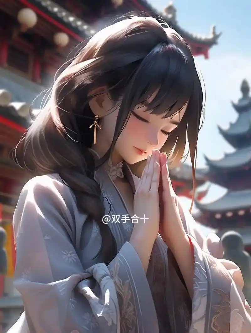 双手合十祈福平安#优质头像 #古风女头 #一起换头像 #高清 - 抖音