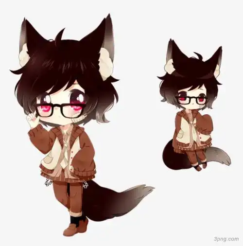 手绘q版人物图形可爱免抠图片png素材透明免抠图片-动植人物