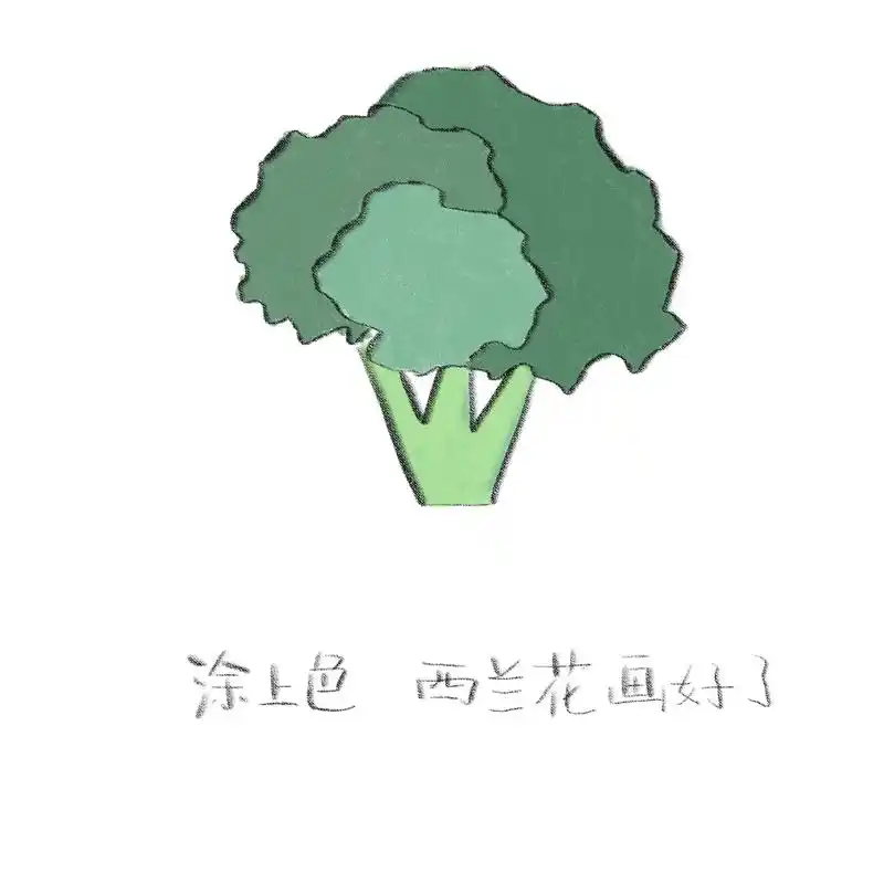 《西兰花》西兰花绘画步骤分享,我们一起画起来吧.#简笔画 # - 抖音