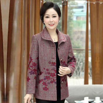 淳骏妈妈装实用外套新款春秋短夹克长袖上衣服60岁70气质中老年人春装