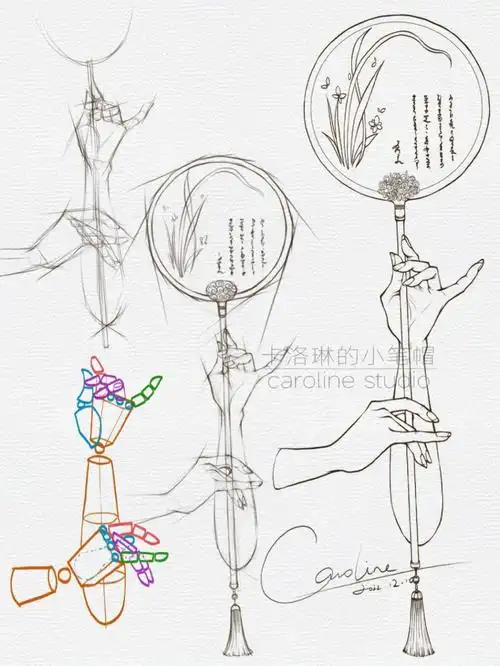 手部动态画法古风兰花指拈花指