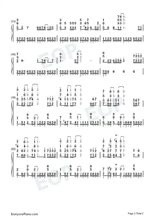 refrain恋如雨止ed双手简谱预览2