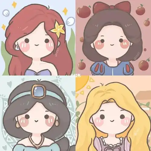 迪士尼公主超可爱闺蜜头像
